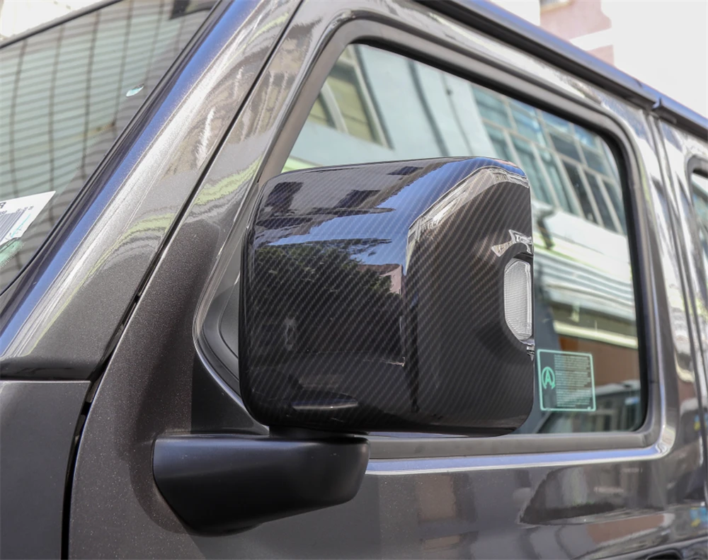 Car Rearview Mirror Protector Cover Side Mirror Shell with Ligtht Model for Jeep Wrangler JL 4XE 2018-2024 Exterior Accessories