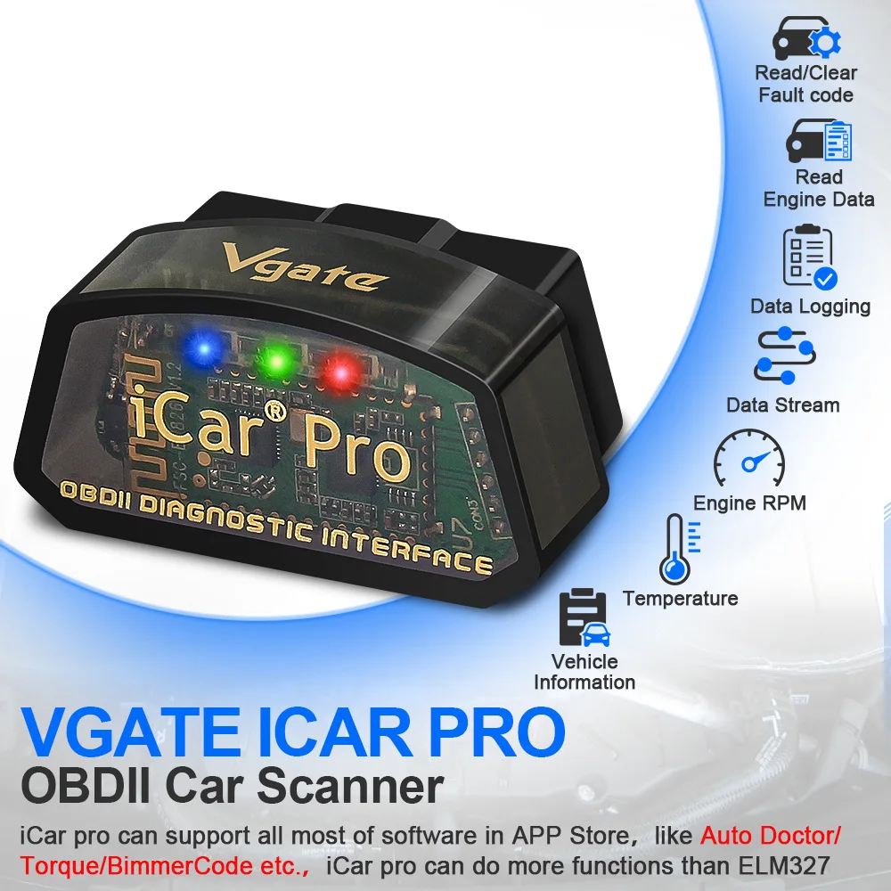 Vgate ICar Pro BT4.0 WIFI Hardware V2.3 OBD2 Automotive Fault Detector Automotive Diagnostic Device For Android/IOS