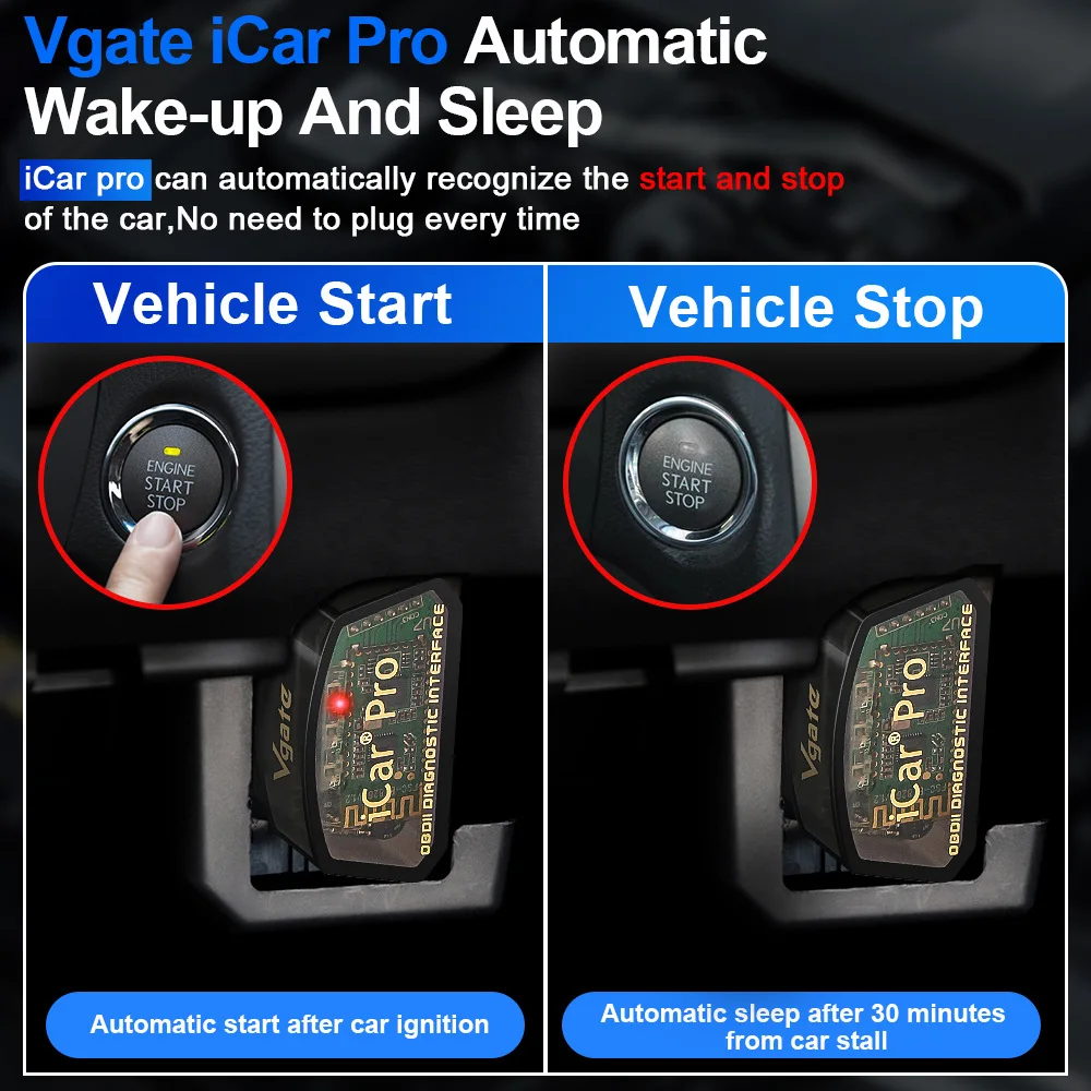 Vgate ICar Pro BT4.0 WIFI Hardware V2.3 OBD2 Automotive Fault Detector Automotive Diagnostic Device For Android/IOS