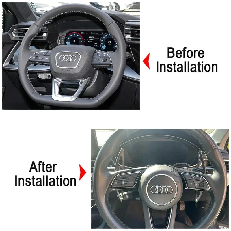 Aluminum Steering Wheel Paddle Shifter Extension For Audi A3(Type 8Y) 2019+ A1 A6(C8) A7 A8 S6 S7,2020+ A4/S4 (B9) S8 S4,2021+