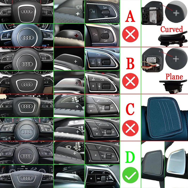 Aluminum Steering Wheel Paddle Shifter Extension For Audi A3(Type 8Y) 2019+ A1 A6(C8) A7 A8 S6 S7,2020+ A4/S4 (B9) S8 S4,2021+