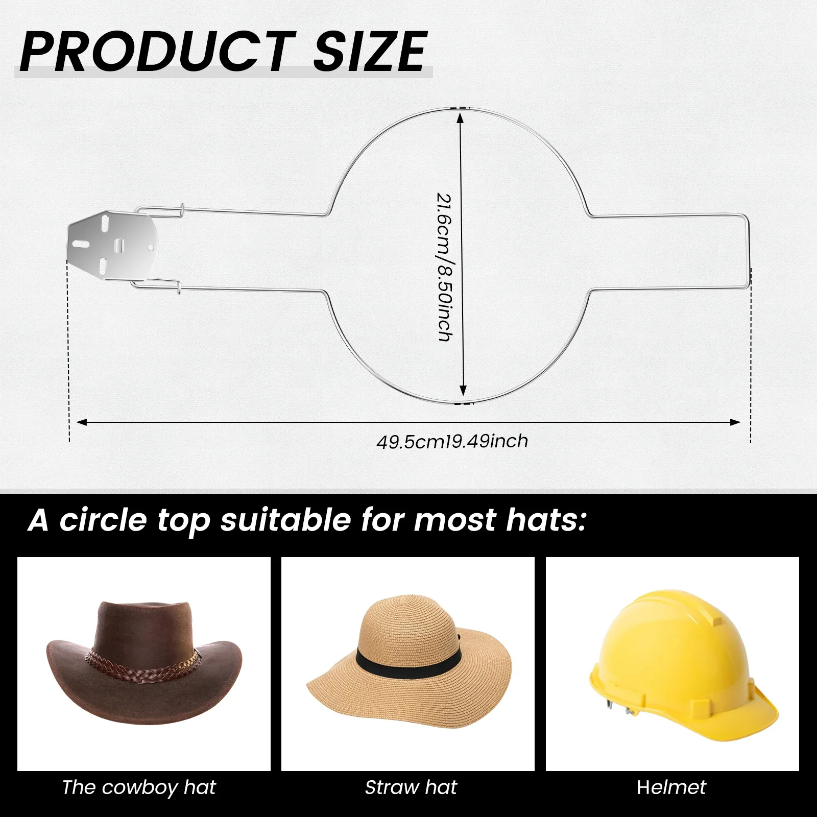 Stainless Steel Car Cowboy Hat Rack for Automotive Truck Heavy Duty Multi-Functional Car Western Hat Holder With Built in Spring