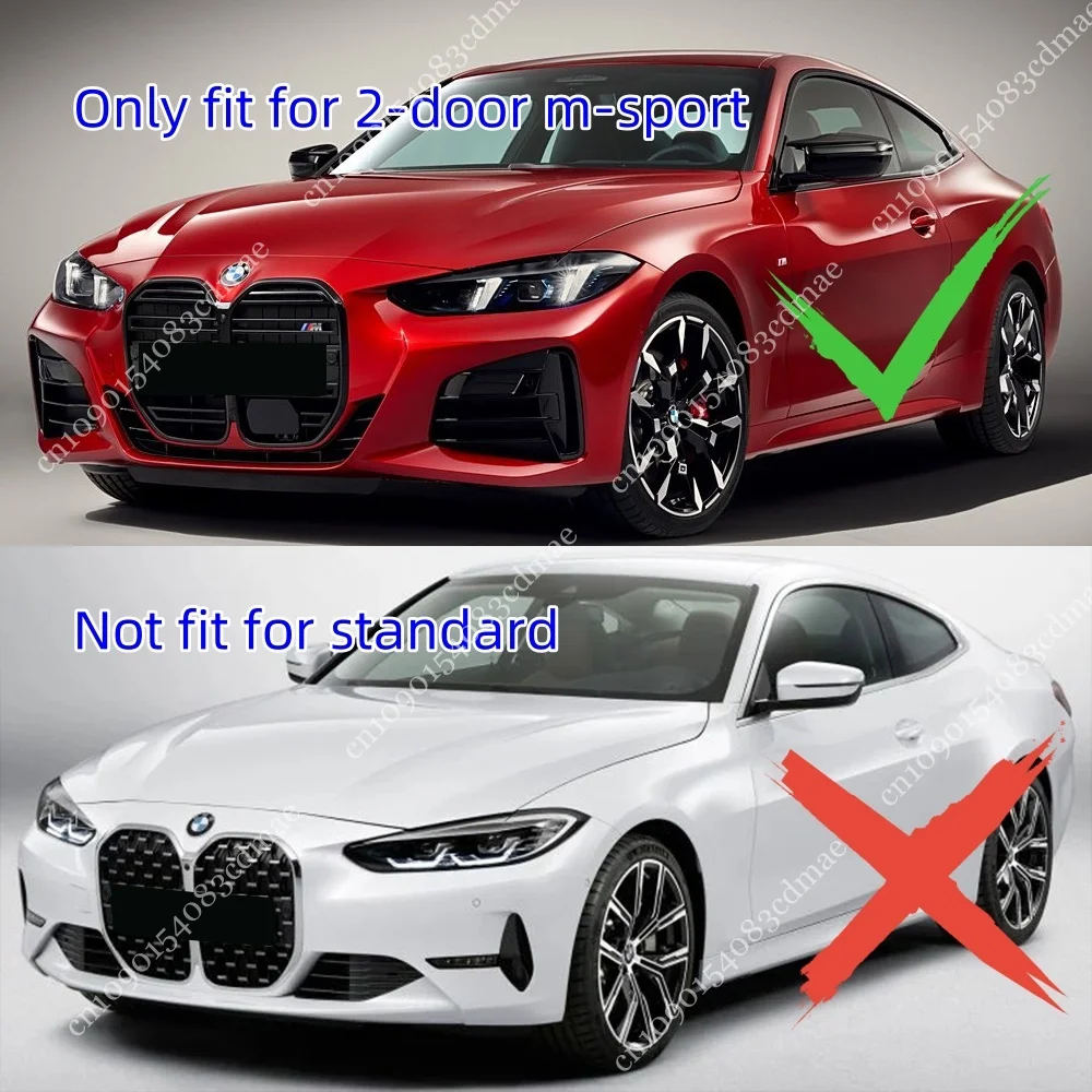 For BMW 4 Series G22 G23 420i 430i M440i M440d M-Sport 2020-2024 Front Bumper Canard Spoiler Side Wing Fin Fender Cover Splitter