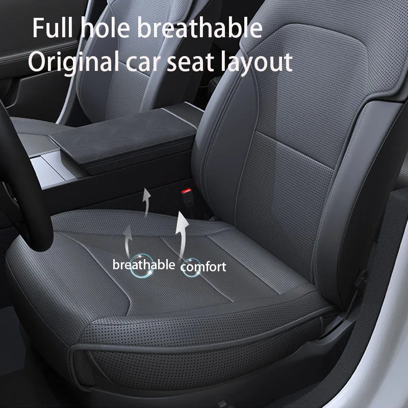 Car Seat Mats For Tesla Model YL /Y Juniper 3 Highland Breathable All Season Back Seat Pad Protector Covers Nappaleather Cushion