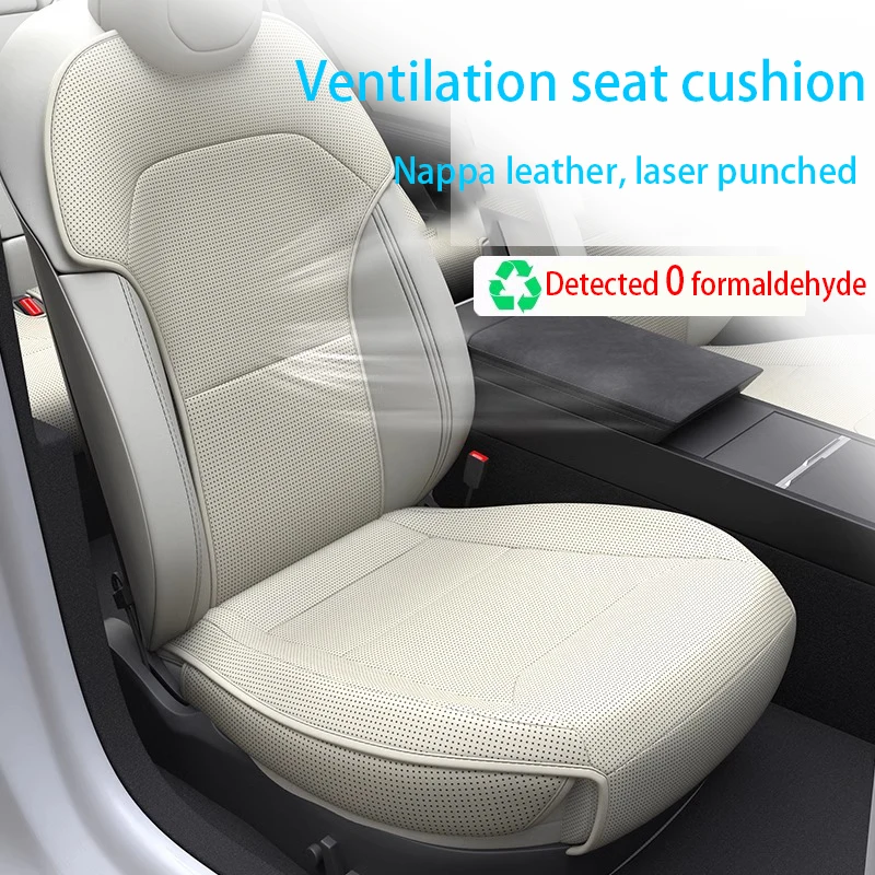 Car Seat Mats For Tesla Model YL /Y Juniper 3 Highland Breathable All Season Back Seat Pad Protector Covers Nappaleather Cushion