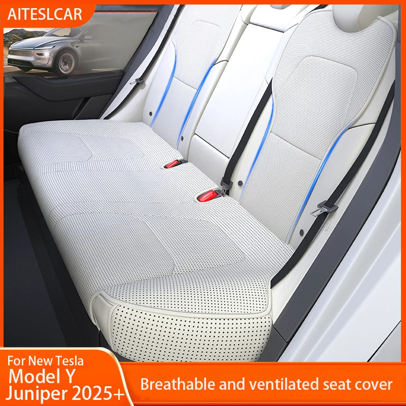 Car Seat Mats For Tesla Model YL /Y Juniper 3 Highland Breathable All Season Back Seat Pad Protector Covers Nappaleather Cushion