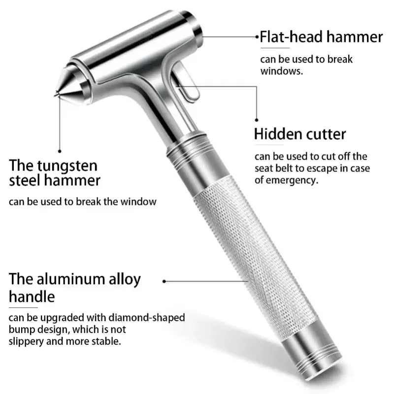 Car Safety Hammer Window Breaker Seat Belt Cutter Emergency Escape Tool Vehicle Rescue Life Saving Kit Survival Essential
