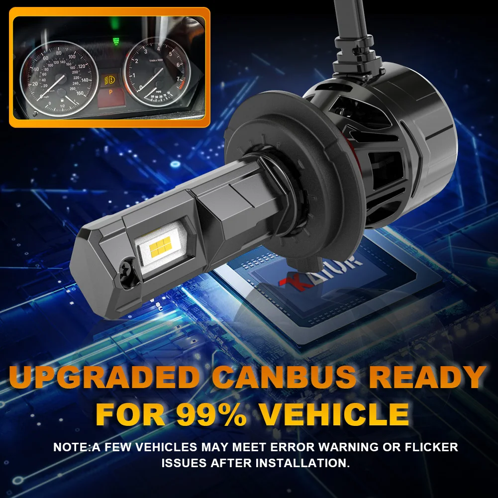 Katur 2x H4 H7 H8 H11 9005 9006 H9 HB3 HB4 HIR2 9012 LED Headlight Canbus 40000Lm LED Lamp Bulb Auto Headlamp 6000K Car Light