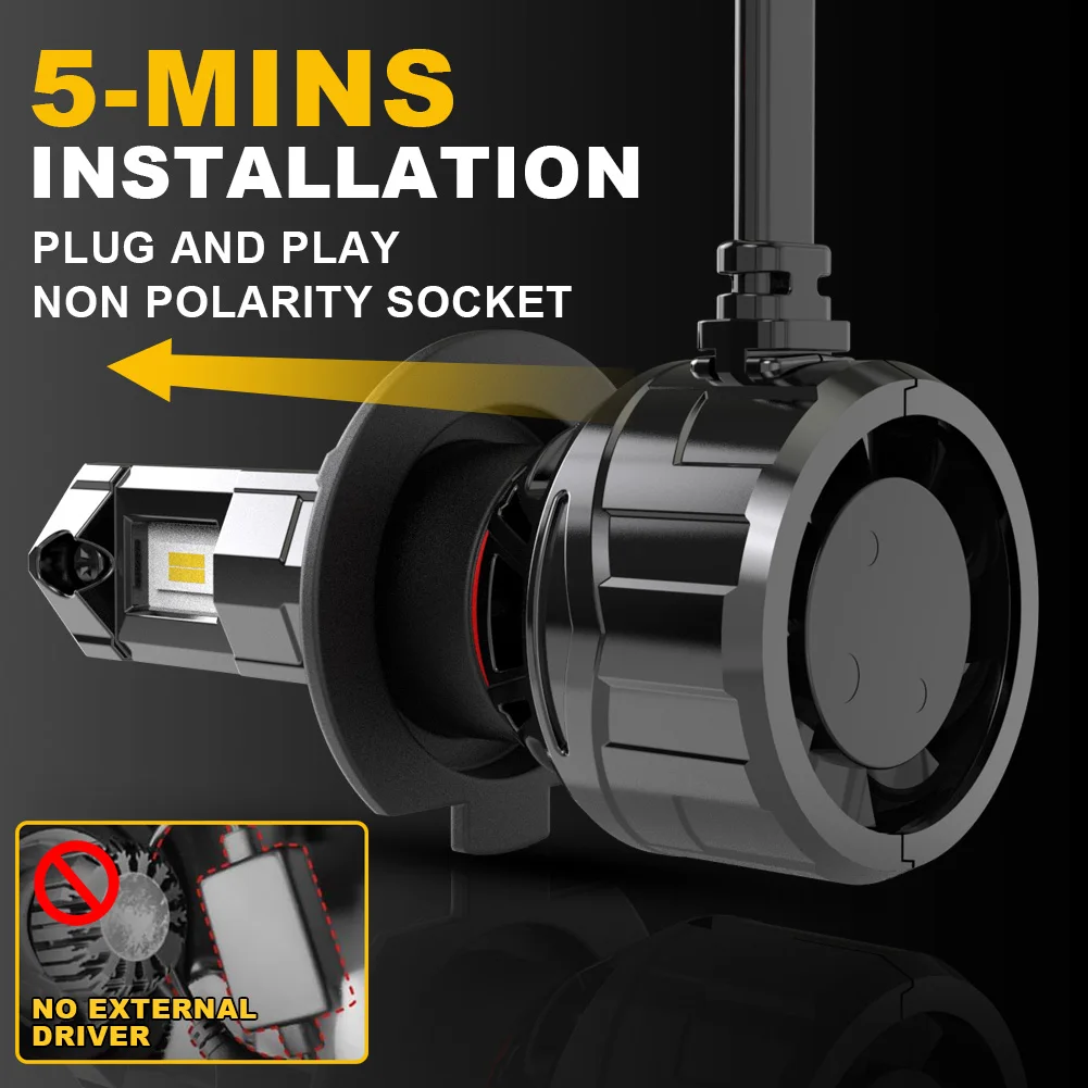 Katur 2x H4 H7 H8 H11 9005 9006 H9 HB3 HB4 HIR2 9012 LED Headlight Canbus 40000Lm LED Lamp Bulb Auto Headlamp 6000K Car Light