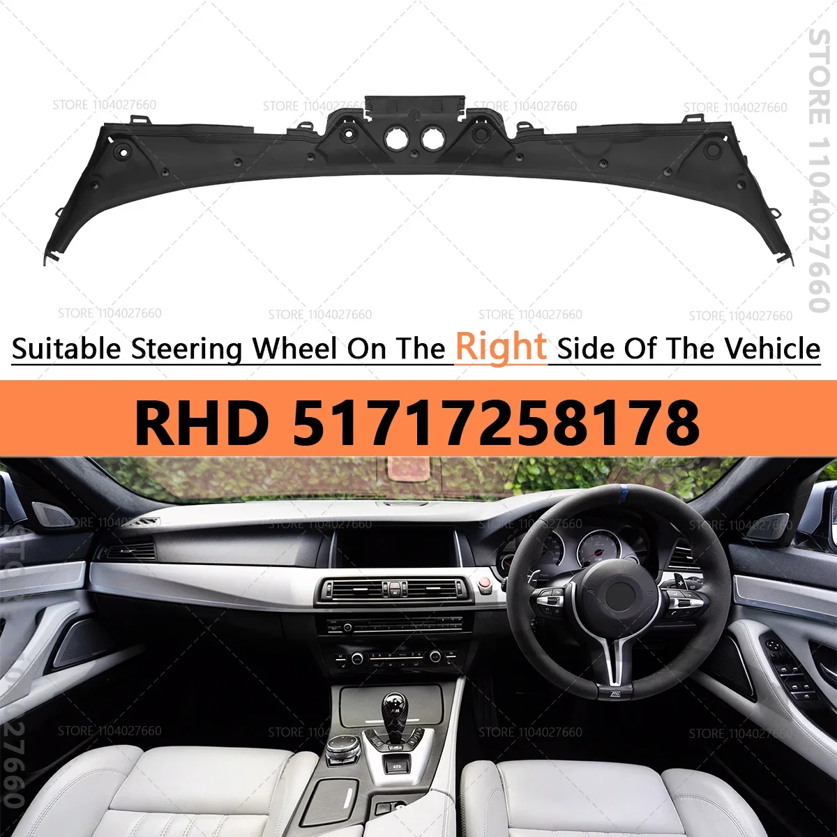 For 2012-2019 F30 F31 BMW 320i 328i 330i 335i 340i 328d 330e M3 M4 Windshield Wiper Cowl Cover LHD 51717258177 RHD 51717258178