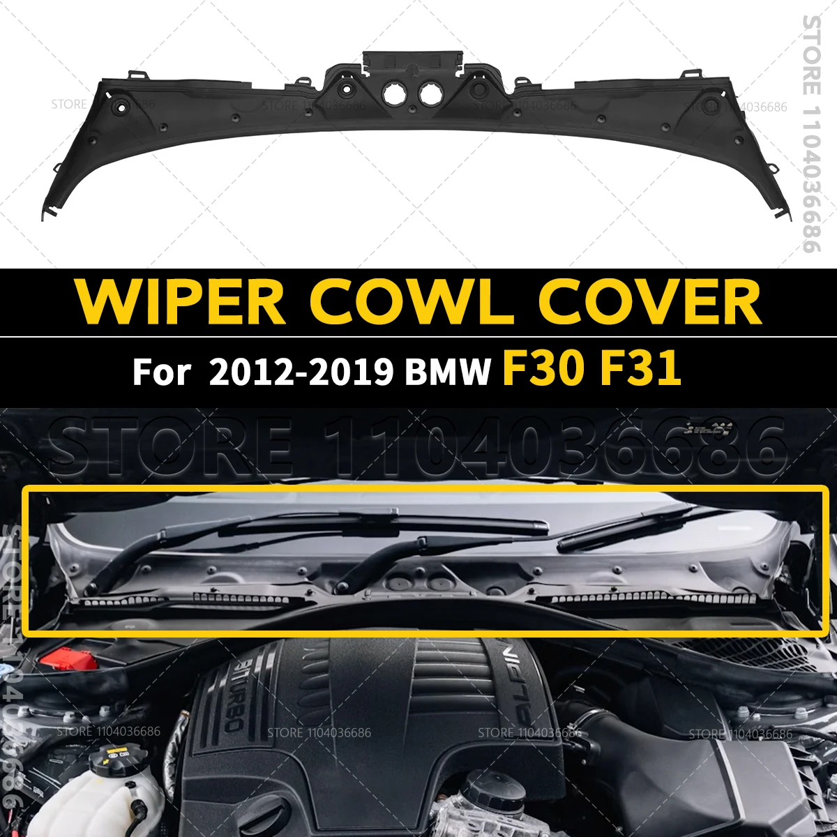 For 2012-2019 F30 F31 BMW 320i 328i 330i 335i 340i 328d 330e M3 M4 Windshield Wiper Cowl Cover LHD 51717258177 RHD 51717258178