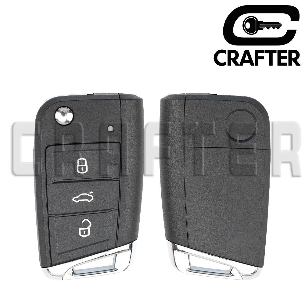 Key Crafters 5G0959752AB/BB ID48 MQB 434MHz Keyless Go Remote CarKey Fits VW Golf 7 MK7 Tiguan Polo Skoda HU66/HU162T KeyCutting