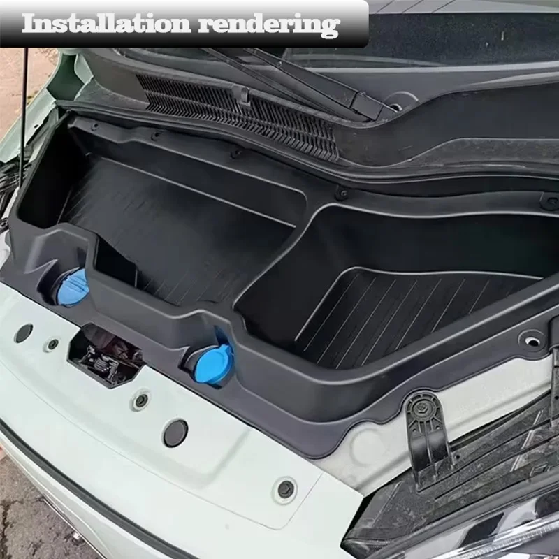 Car Cabin Trunk Organizer Box For Leapmotor T03 2023 2024 2025-IN Front Large Capacity Engine Hood Trunk Storage Box Parts
