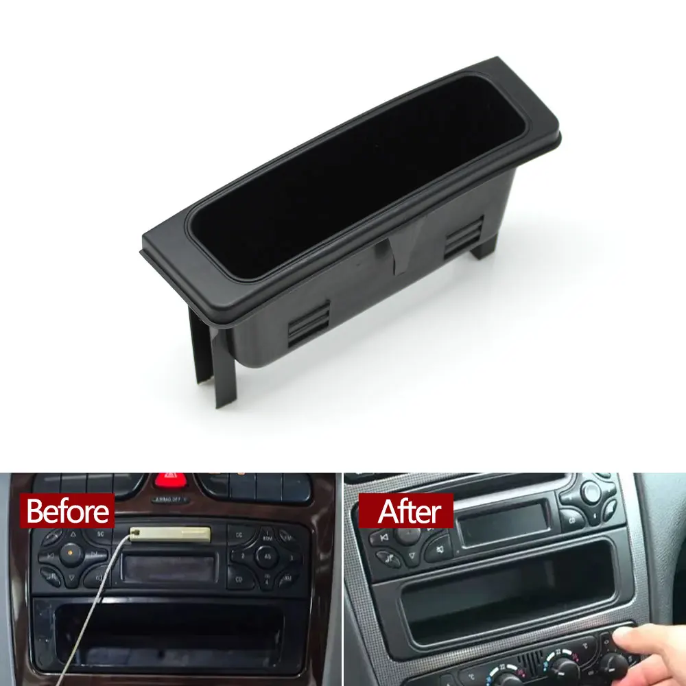 Car Front Center Console Radio Black Storage Tray Box For Mercedes Benz C CLK Vito G Class W203 W209 W639 W463 2036830291