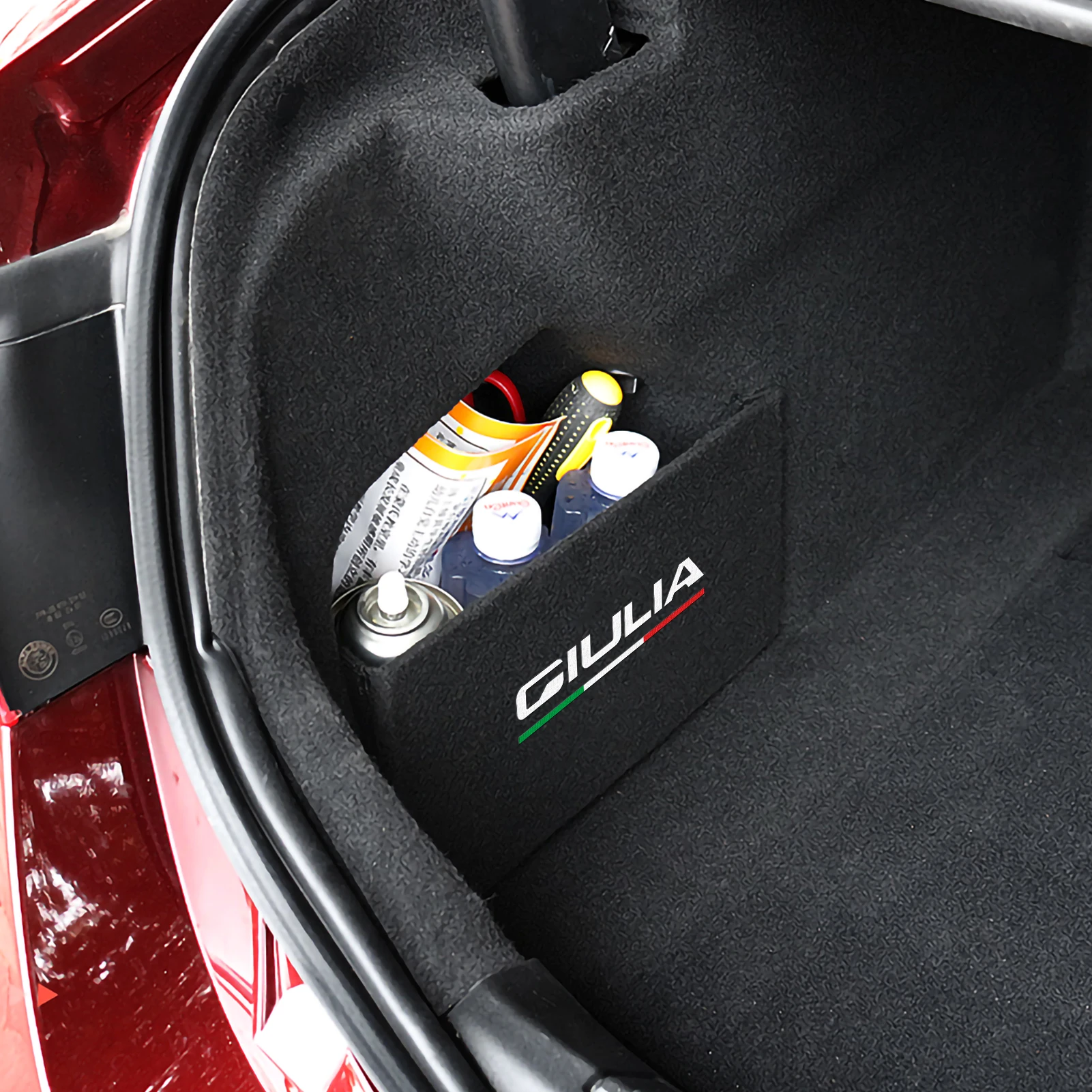 For Alfa Romeo Giulia 952 2016-2027 Trunk Storage Partition Protect Panel, Nylon Interior Sticker, Car Trim Accessories
