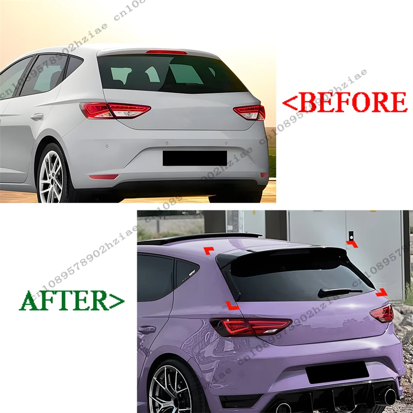 Rear Window Side Spoiler Wing For SEAT LEON MK3 5F FR (Five-door) 2013-2019 Car Roof Trunk Trim Lip Spoiler Wing Car Styling