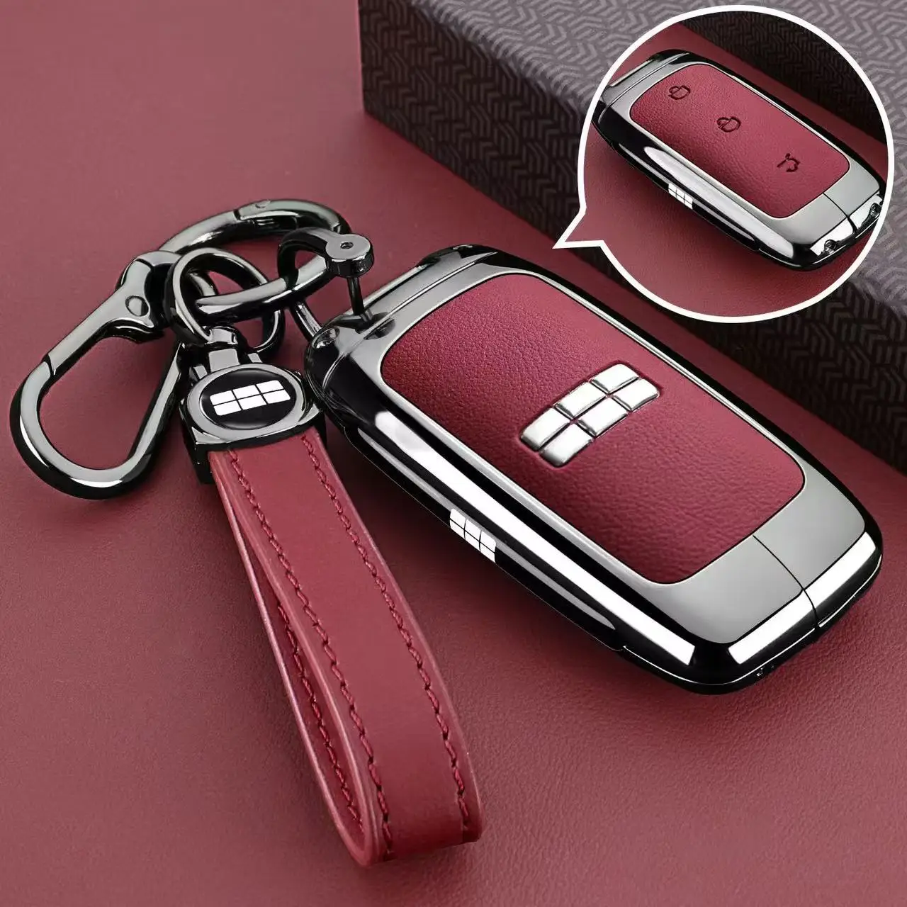 Car Zinc Alloy TPU Leather Key Case Holder Cover For Geely Galaxy EX5 E5 L6 L7 EMI NO.1 Proton e.MAS 7 5 E8 Starry 8 Accessories