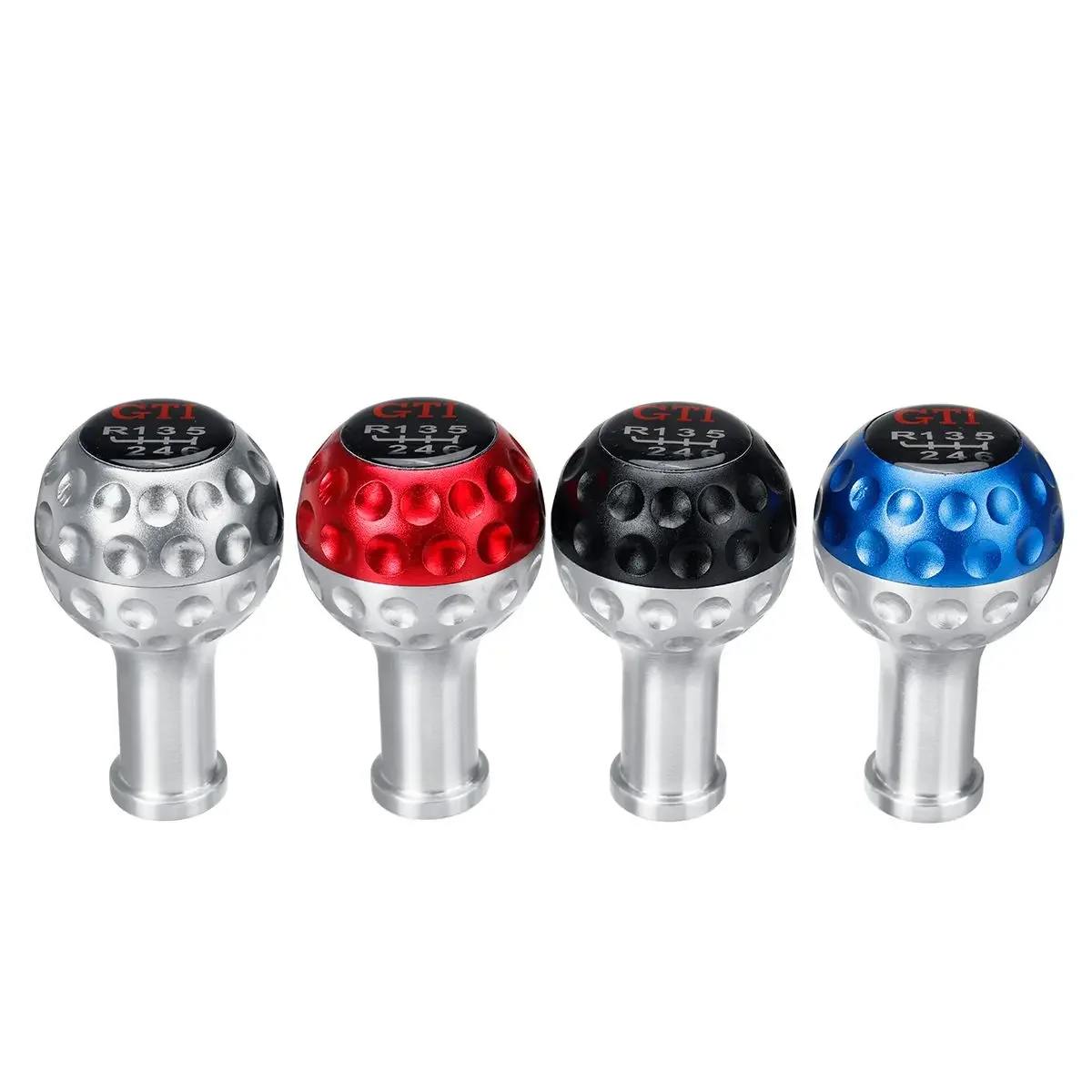 5&6 Speed Black Silver Blue Red with 8/10/12mm Aluminium Adapters Universal Gear Shift Knob For VW Scirocco for Jetta Golf Ball