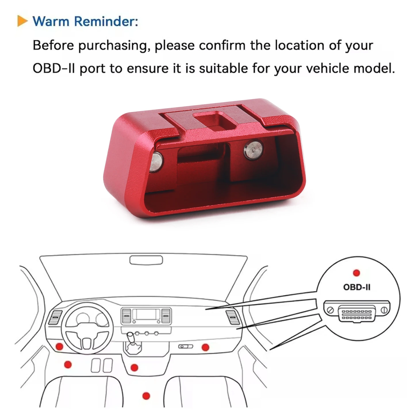 OBD2 Lock Aluminum Alloy Material OBD Port Protection Cover OBDII Socket Locking Device Vehicle