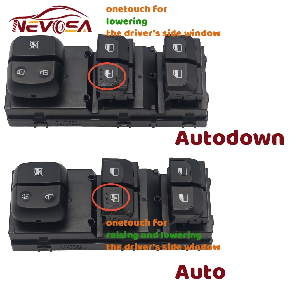 Auto For Kia Rio 2018 2019 2020 2021 2022 Electric Power Window Control Switch Button Front Left Driver 93570-H9150 93570H9110