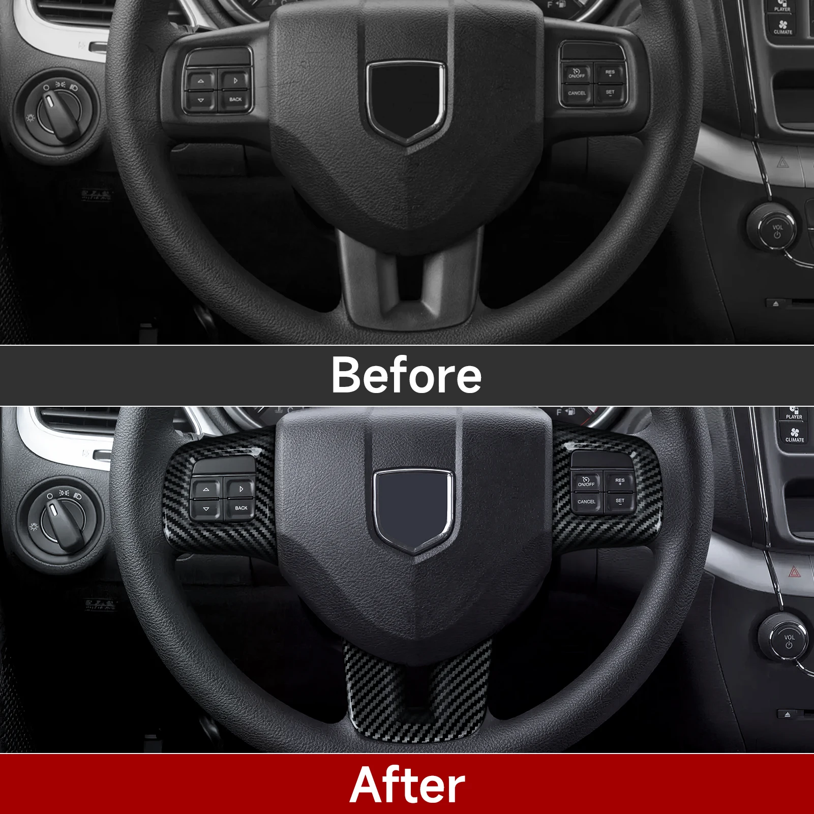 Car Steering Wheel Panel ABS Trim For Dodge Charger Challenger Avenger Dart Durango Journey For Fiat Freemont For Grand Caravan