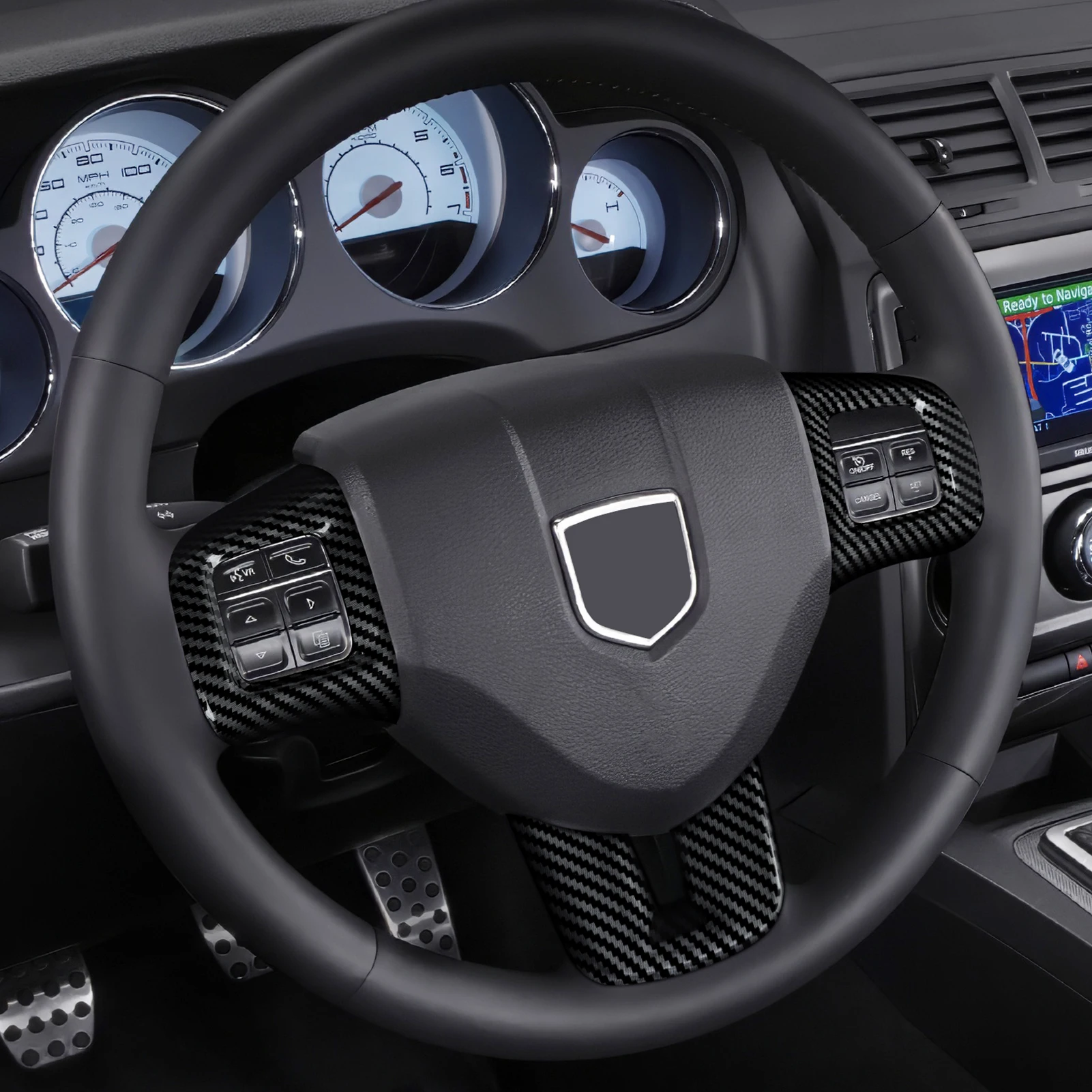 Car Steering Wheel Panel ABS Trim For Dodge Charger Challenger Avenger Dart Durango Journey For Fiat Freemont For Grand Caravan