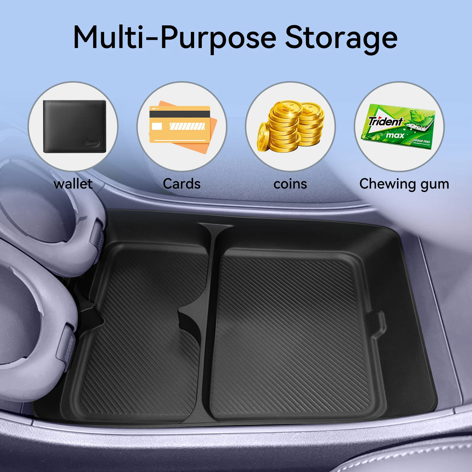 LUCKEASY for Leapmotor B10 2025-2026 Center Console Lower Layer Storage Box Interior Accessories Organizer Tidying Storage Case