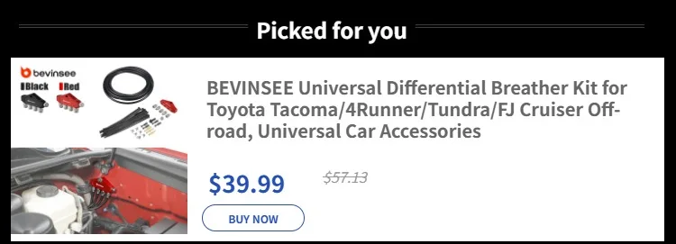 BEVINSEE Universal Differential Breather Kit for Toyota Tacoma/4Runner/Tundra/FJ Cruiser Off-road, Universal Car Accessories