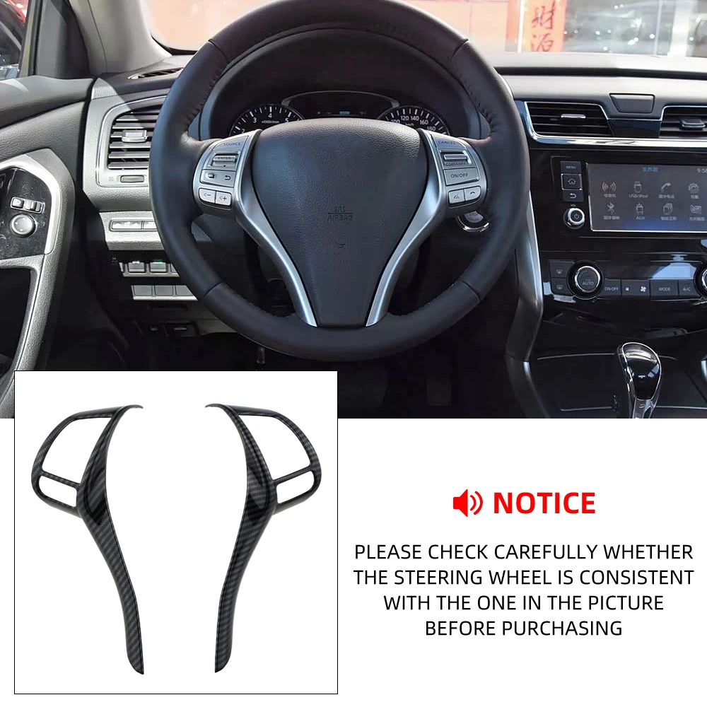 For Nissan Navara NP300 2015-2025 Qashqai J11 X-Trail T32 Teana Altima 2013-2018 Steering Wheel Panel Cover Trim Sticker
