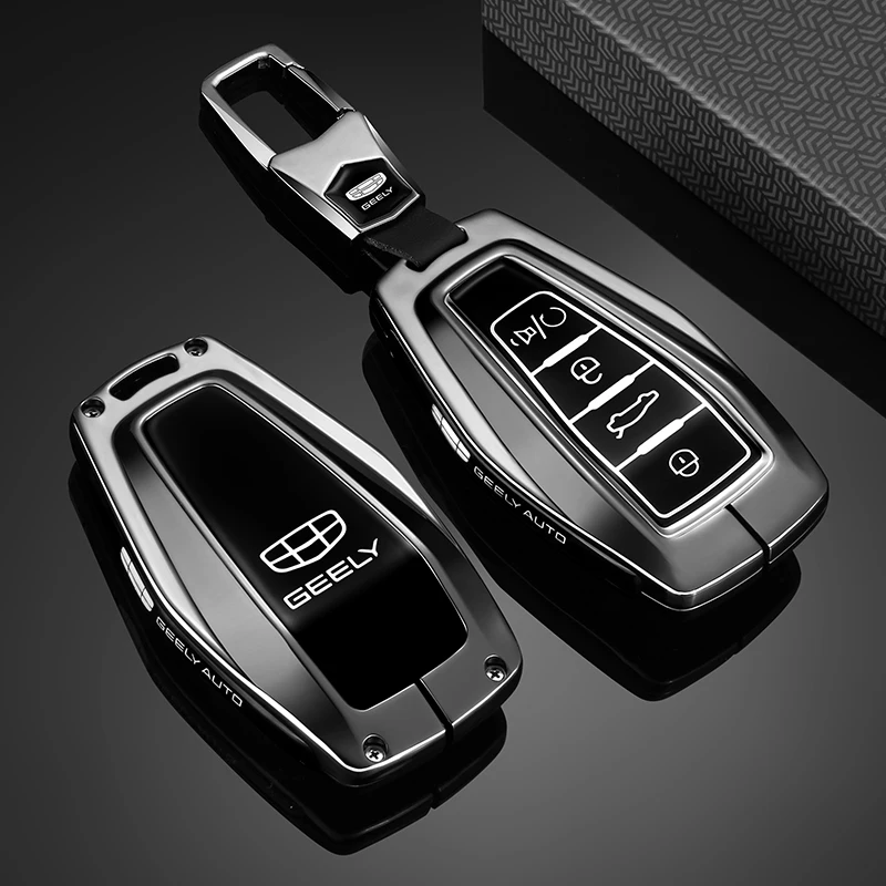 Highend Zinc Alloy Car Key Fob Case For Geely Emgrand/Coolray/Atlas/Monjaro/Starray, Stylish Key Protector Accessories Man