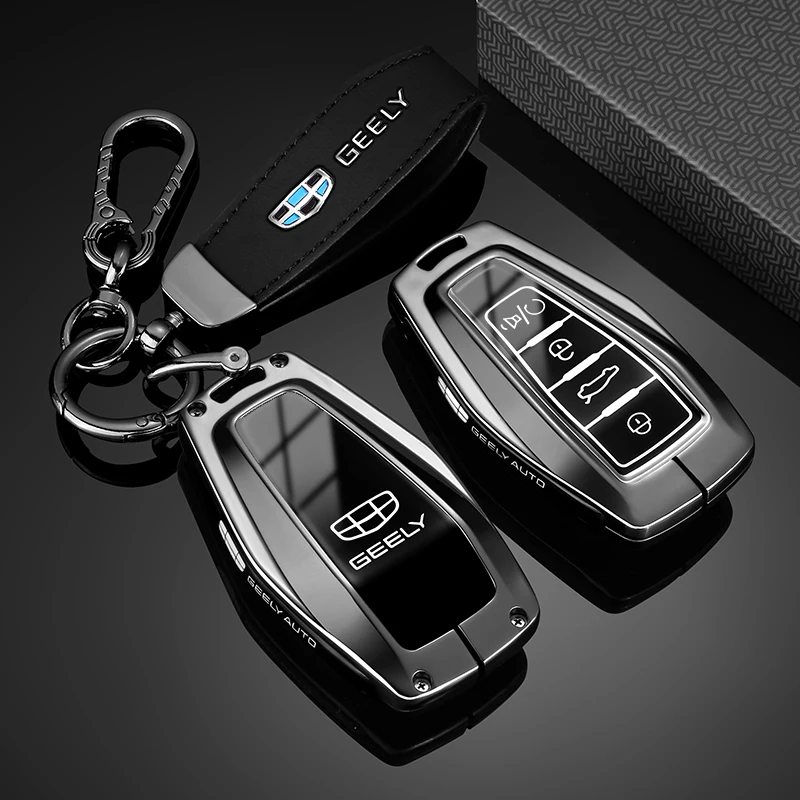 Highend Zinc Alloy Car Key Fob Case For Geely Emgrand/Coolray/Atlas/Monjaro/Starray, Stylish Key Protector Accessories Man