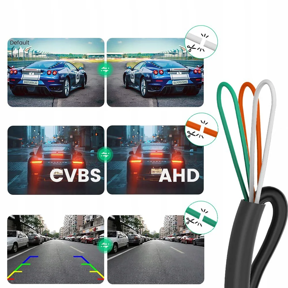 Car Rear View Camera CVBS AHD 1080P Full HD Reversing Rear Camera 170° Wide Angle Night Vision Fisheye Len Car Reversing Camera