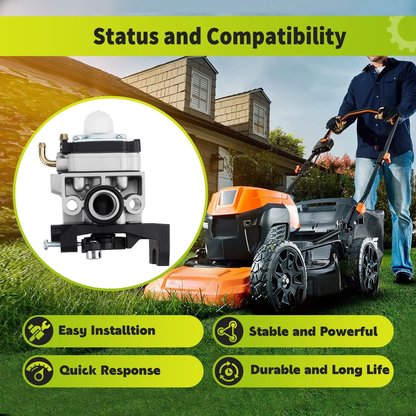 16100-Z0H-825 Carburetor Kit For GX25 GX35 Brushcutter With Air Filter Fuel Line Primer Bulb For Whipper Snipper Trimmer