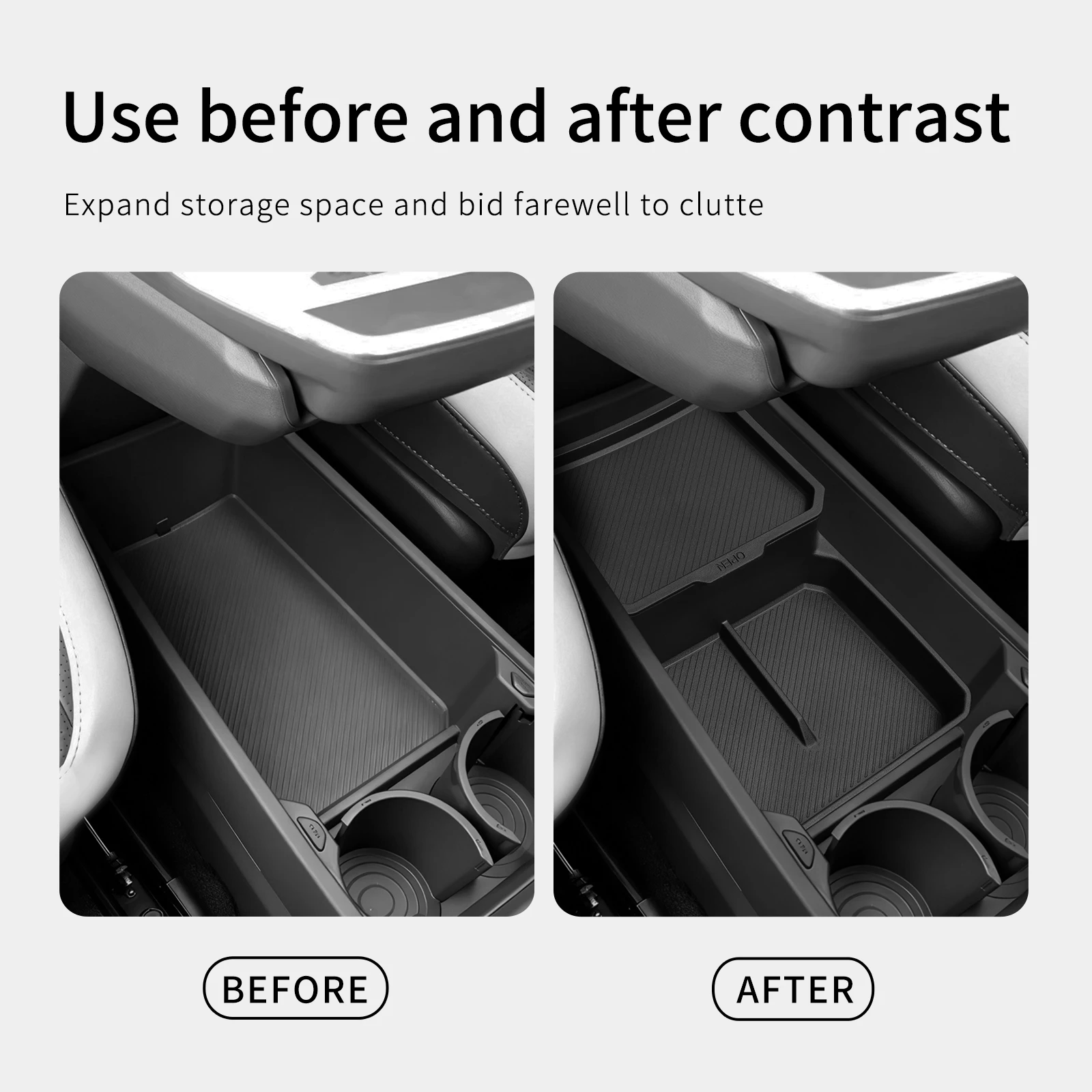Smabee for Kia EV3 EV4 2024-2026 Center Console Layer Lower Storage Box Central Tray Organizer Car Interior Accessories Black