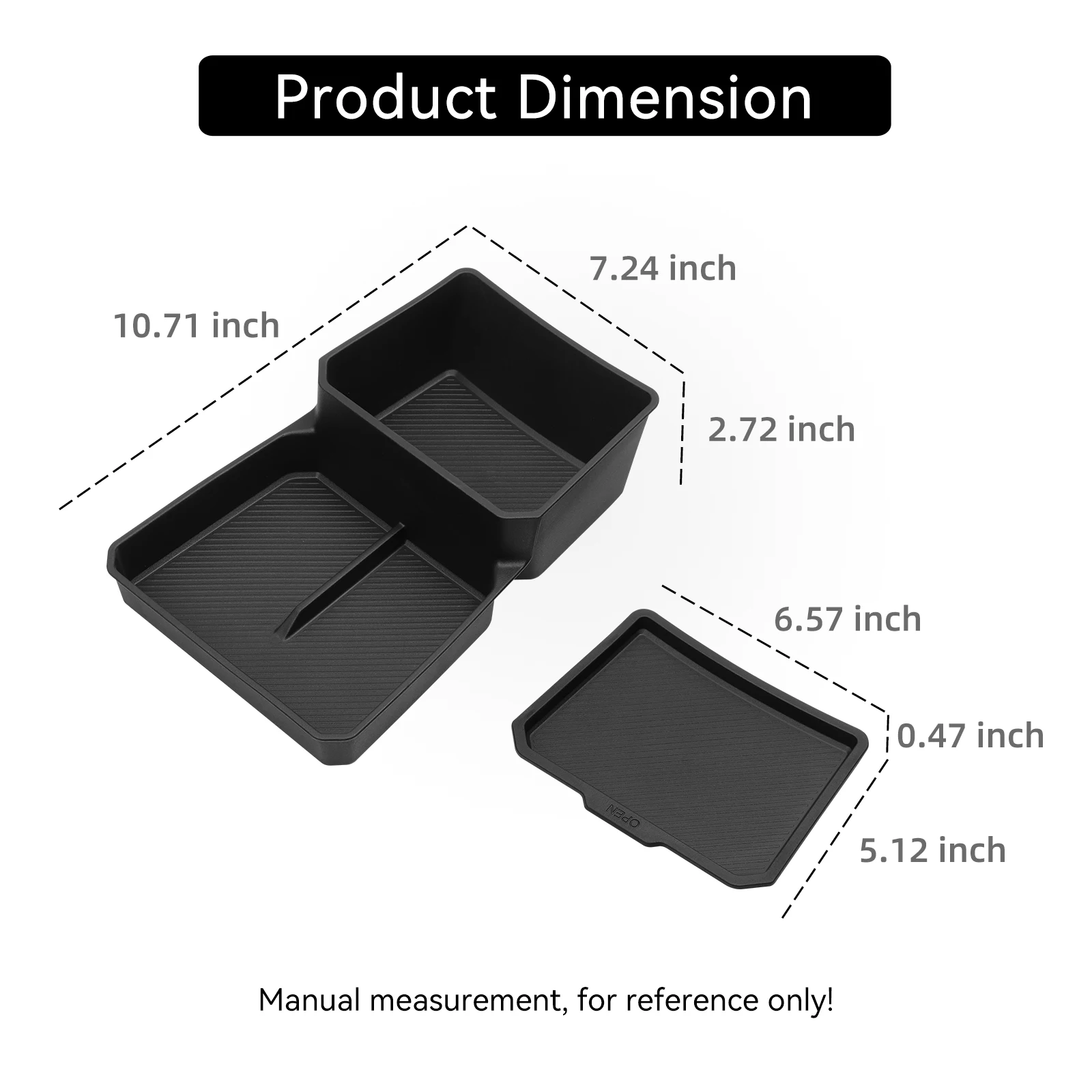 Smabee for Kia EV3 EV4 2024-2026 Center Console Layer Lower Storage Box Central Tray Organizer Car Interior Accessories Black