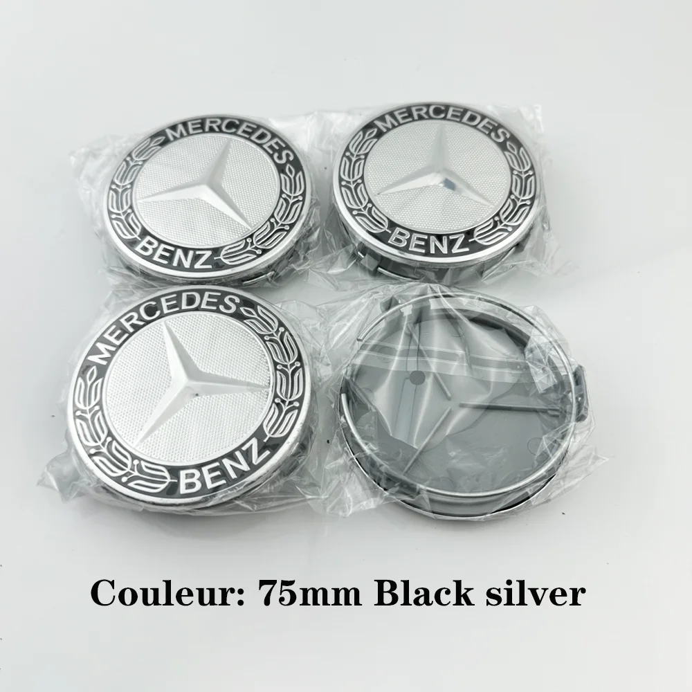 Emblem Logo Car Wheel Center Cap 4Pcs75mm Hub Cover Badge For Mercedes Benz AMG W211 W203 W204 W210 W124 AMG W202 Accessorie