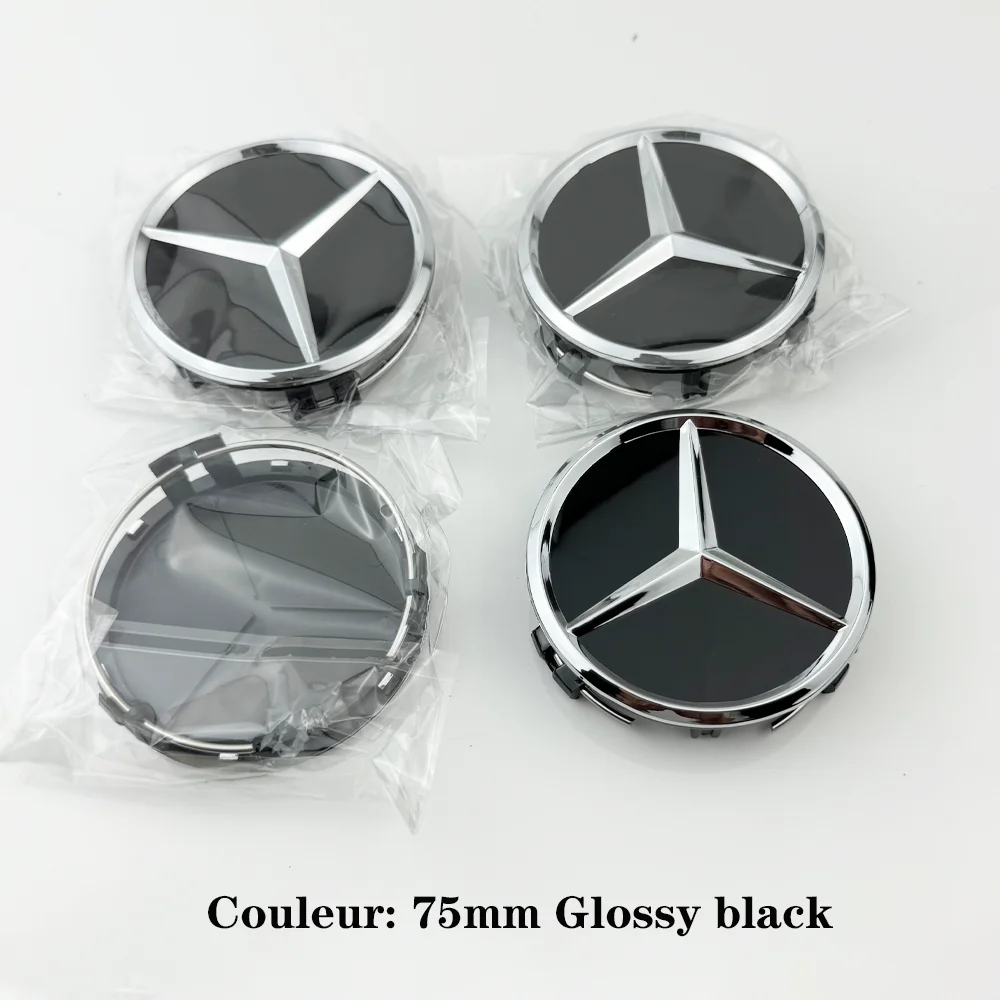 Emblem Logo Car Wheel Center Cap 4Pcs75mm Hub Cover Badge For Mercedes Benz AMG W211 W203 W204 W210 W124 AMG W202 Accessorie