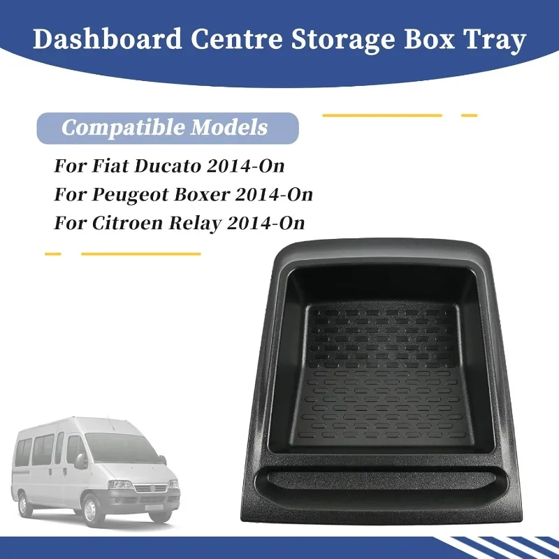 Dashboard Centre Storage Box Tray for Fiat Ducato Boxer Citroen Relay 2014-On Replace 735699812 ABS