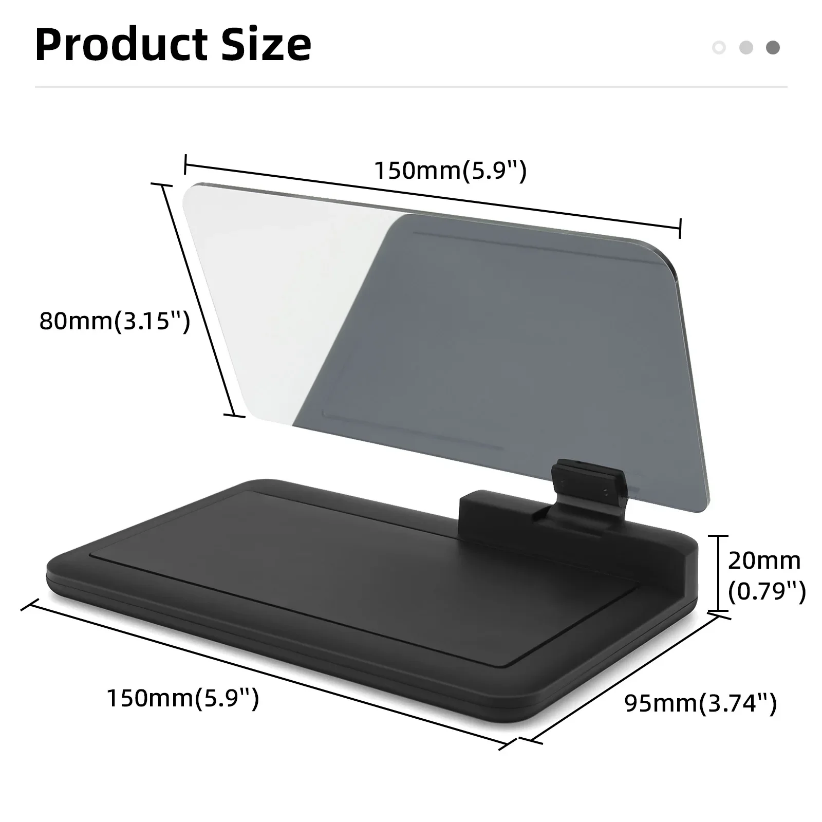 Windshield Screen Projector Smart Phone Holder Display Head Up Display Reusable Car Mobile Phone Holder + HD Image Reflection