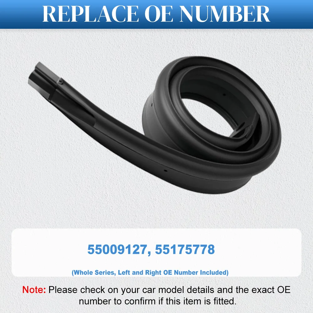 For Jeep Wrangler YJ 1987-1995 Rubber Cowl Seal to Windshield Frame 55009127, 55175778