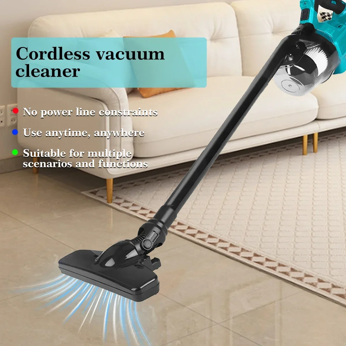 Portable Cordless Car Vacuum Cleaner With 6 Tips 2 Hepa Filters Multi-Functional Vacuum Cleaner for Makita 18v Battery Floor