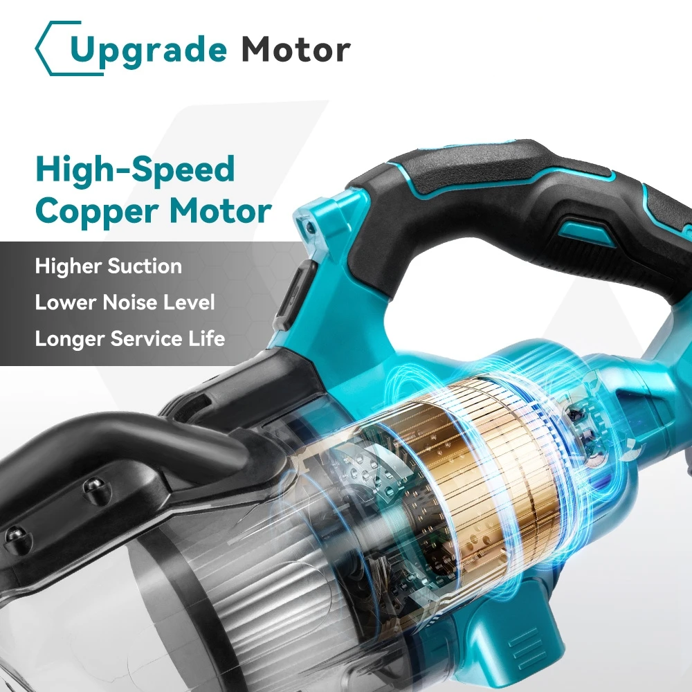 Portable Cordless Car Vacuum Cleaner With 6 Tips 2 Hepa Filters Multi-Functional Vacuum Cleaner for Makita 18v Battery Floor