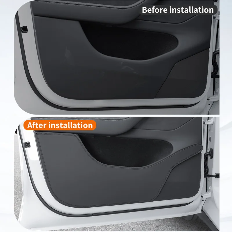 For 6-Seater Tesla Model YL Front and Rear Door Anti Kick Pads, Door Panel Protection Pads, Anti-Wear Protection, 4pcs