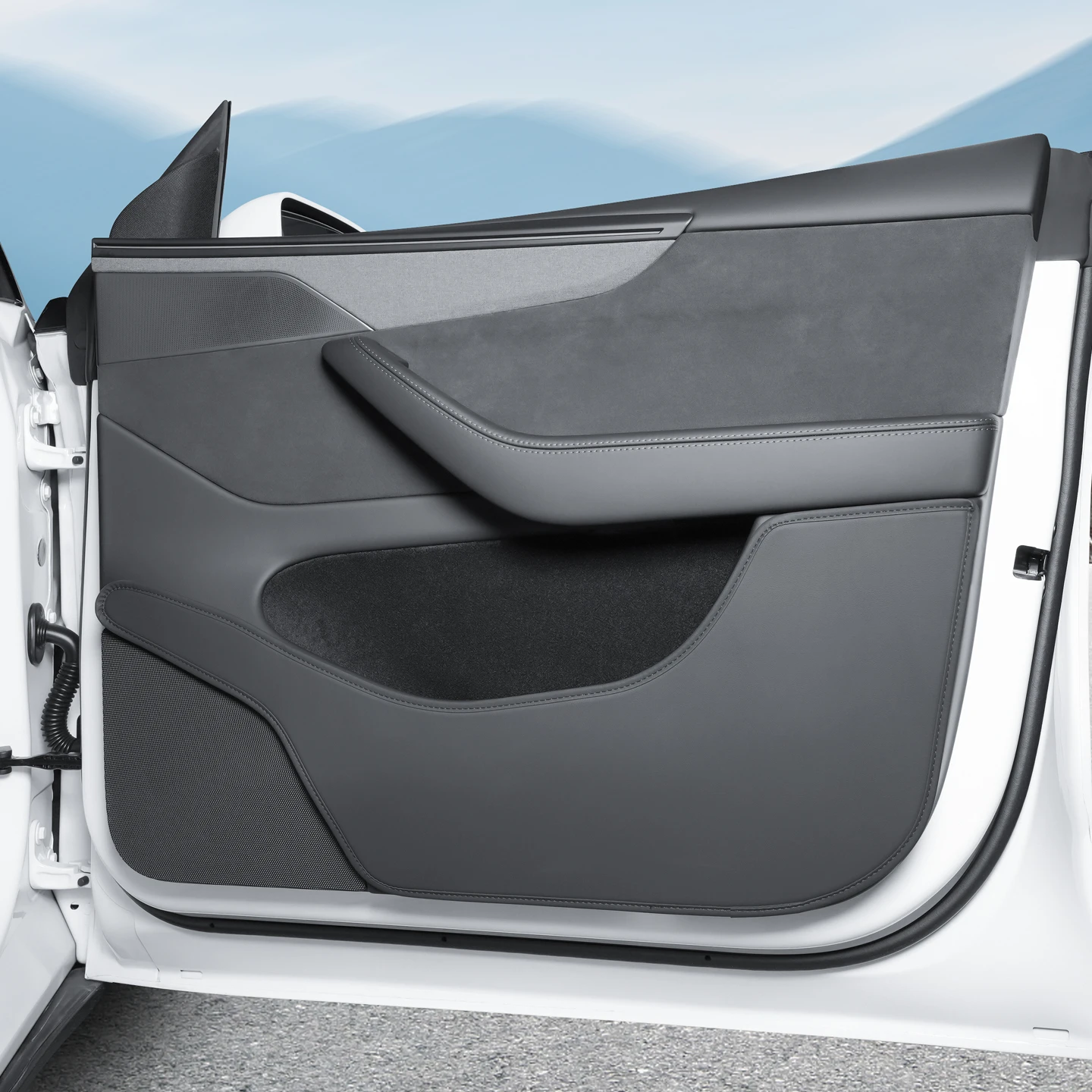 For 6-Seater Tesla Model YL Front and Rear Door Anti Kick Pads, Door Panel Protection Pads, Anti-Wear Protection, 4pcs