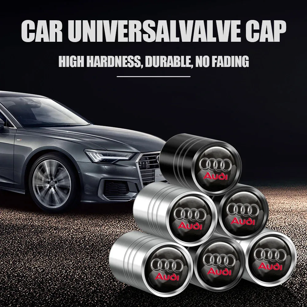 4Pcs For Audi Sports A4 B5 B6 B9 A1 A3 8L A6 C5 C7 Q3 Q5 Q7 Car Tire Tyre Valve Dust Caps Stem Covers Car Wheel Air Valve Cover