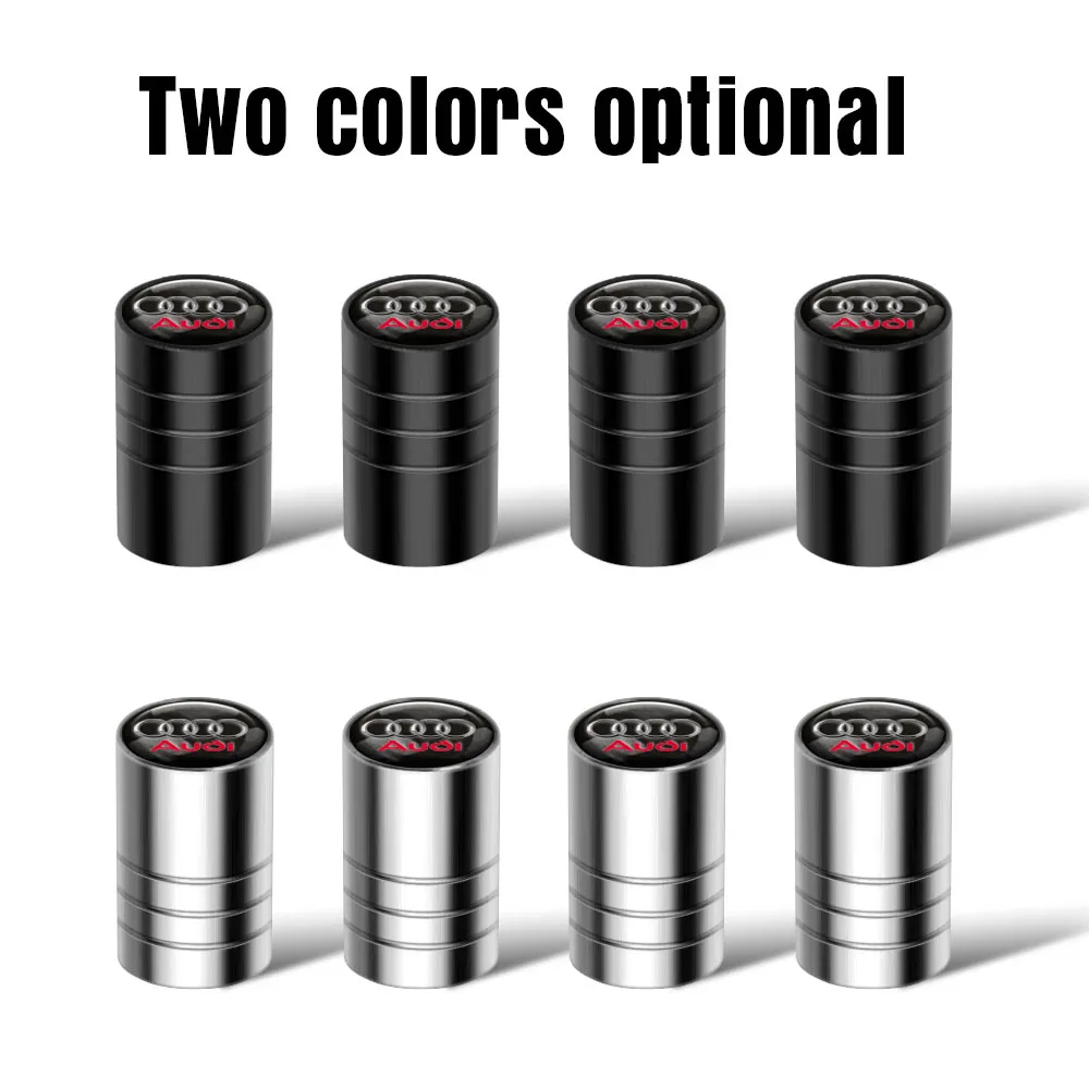 4Pcs For Audi Sports A4 B5 B6 B9 A1 A3 8L A6 C5 C7 Q3 Q5 Q7 Car Tire Tyre Valve Dust Caps Stem Covers Car Wheel Air Valve Cover