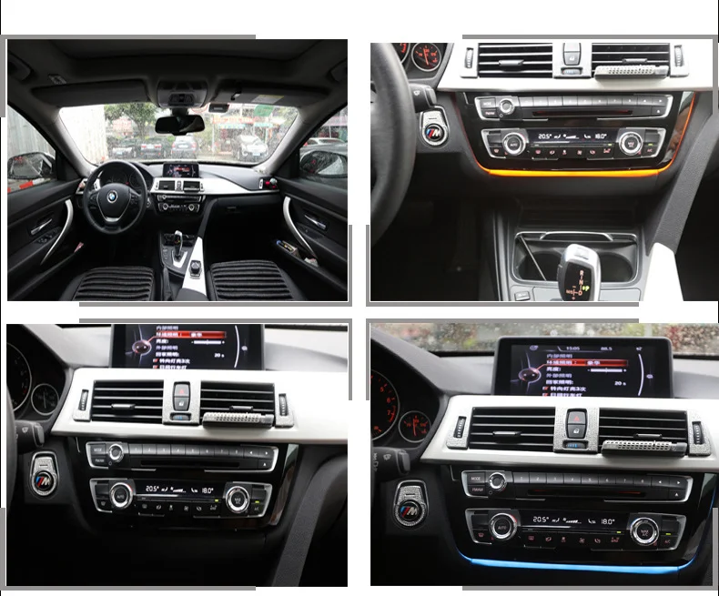 For BMW 3 Series 4 Series F30 F32 F33 F34 F36 2 Color Center Console AC Panel Ambient RadioTrim LED Dashboard Atmosphere Light