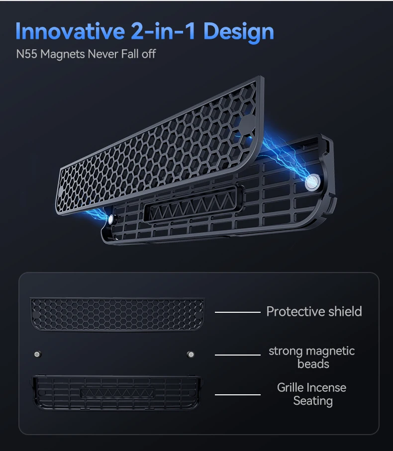 YZ For Tesla Model YL 2026 3-in-1 Rear Air Vent Cover 2 Type-C 60W USB Hub Docking Station with Aroma Diffuser Fast Charge
