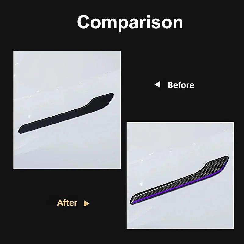 4Pcs for Tesla Model 3 Y Juniper Highland 2020-2025 2026 Door Handle Wrap Cover Protector Stickers Carbon Fiber Resin Casting