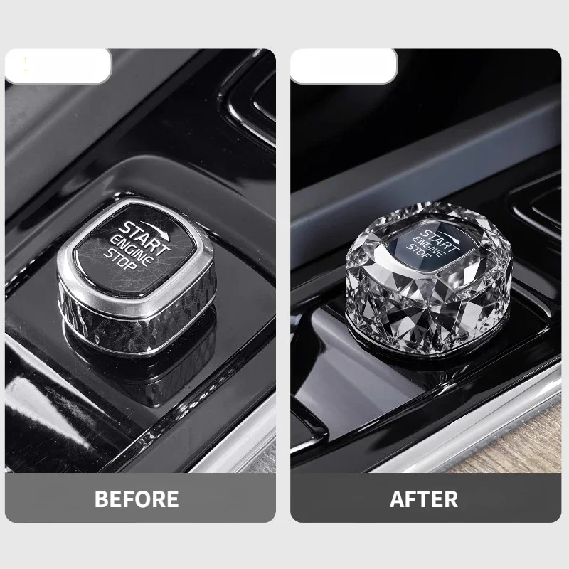 For Volvo XC60 S90 XC90 S60 V60 V90 One Click Start Crystal Knob Cover Knob Protective Trim Interior Modification Accessories